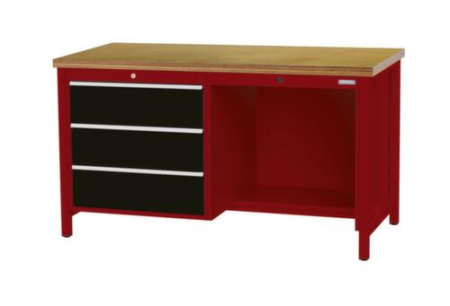 Bedrunka + Hirth Établi, 3 tiroirs, 1/2 tablette