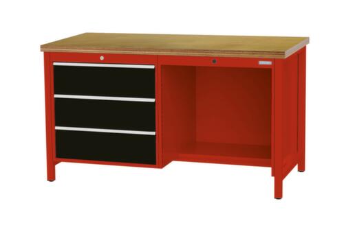 Bedrunka + Hirth Établi, 3 tiroirs, 1/2 tablette