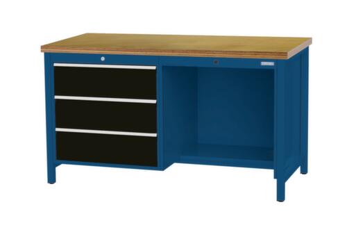 Bedrunka + Hirth Établi, 3 tiroirs, 1/2 tablette