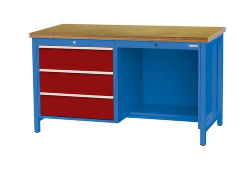 Bedrunka + Hirth Établi, 3 tiroirs, 1/2 tablette