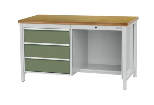 Bedrunka + Hirth Établi, 3 tiroirs, 1/2 tablette