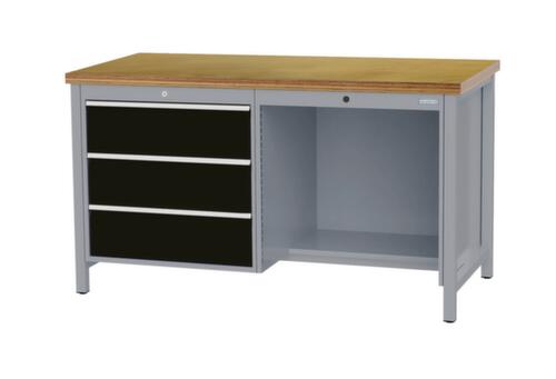 Bedrunka + Hirth Établi, 3 tiroirs, 1/2 tablette