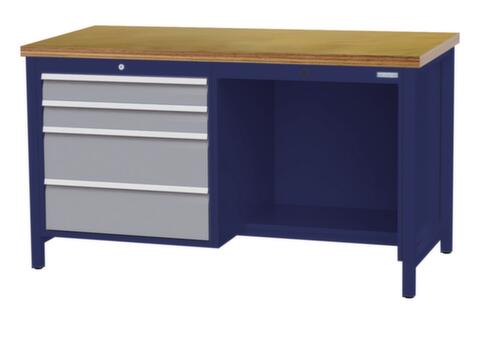 Bedrunka + Hirth Établi, 4 tiroirs, 1/2 tablette