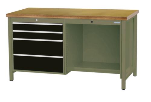 Bedrunka + Hirth Établi, 4 tiroirs, 1/2 tablette