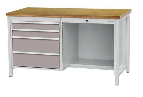 Bedrunka + Hirth Établi, 4 tiroirs, 1/2 tablette