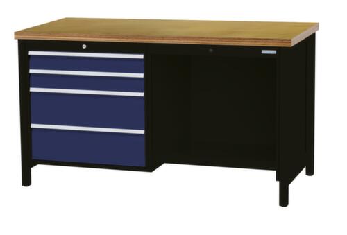 Bedrunka + Hirth Établi, 4 tiroirs, 1/2 tablette