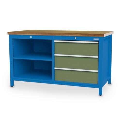 Bedrunka + Hirth Établi, 3 tiroirs, 2 tablettes