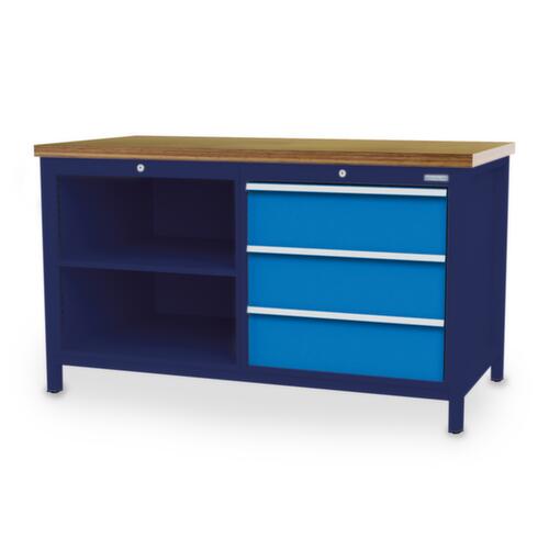 Bedrunka + Hirth Établi, 3 tiroirs, 2 tablettes