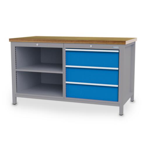 Bedrunka + Hirth Établi, 3 tiroirs, 2 tablettes