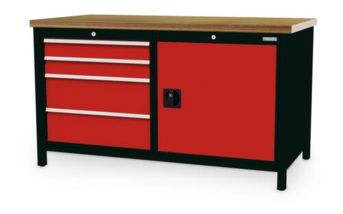 Bedrunka + Hirth Établi, 4 tiroirs, 1 armoire