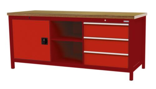 Bedrunka + Hirth Établi, 3 tiroirs, 1 armoire, 2 tablettes