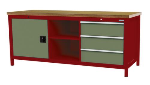 Bedrunka + Hirth Établi, 3 tiroirs, 1 armoire, 2 tablettes