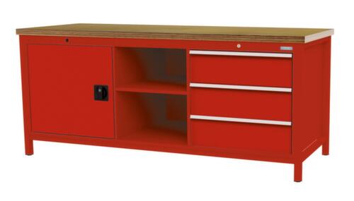 Bedrunka + Hirth Établi, 3 tiroirs, 1 armoire, 2 tablettes