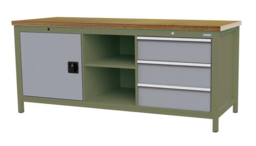 Bedrunka + Hirth Établi, 3 tiroirs, 1 armoire, 2 tablettes