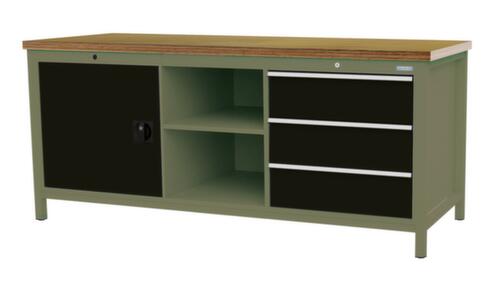 Bedrunka + Hirth Établi, 3 tiroirs, 1 armoire, 2 tablettes