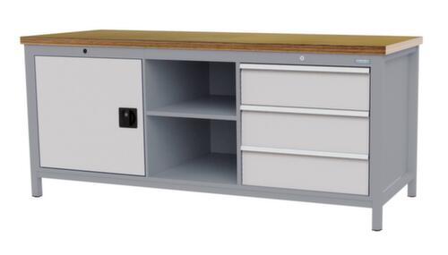 Bedrunka + Hirth Établi, 3 tiroirs, 1 armoire, 2 tablettes