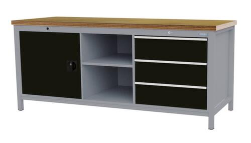 Bedrunka + Hirth Établi, 3 tiroirs, 1 armoire, 2 tablettes