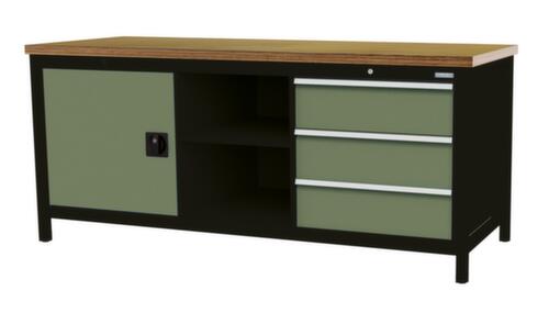 Bedrunka + Hirth Établi, 3 tiroirs, 1 armoire, 2 tablettes