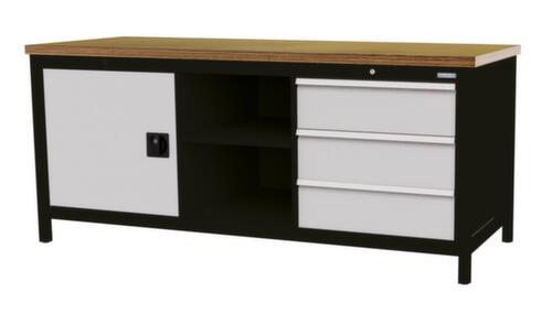 Bedrunka + Hirth Établi, 3 tiroirs, 1 armoire, 2 tablettes