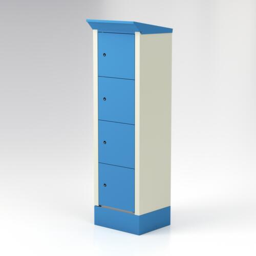 Thurmetall Station de recharge E-Bike, modèle CH, RAL7035 gris clair/RAL 5012 bleu clair