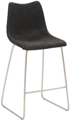 Mayer Sitzmöbel Tabouret de bar mySOLO avec base coulissante, assise vintage noir