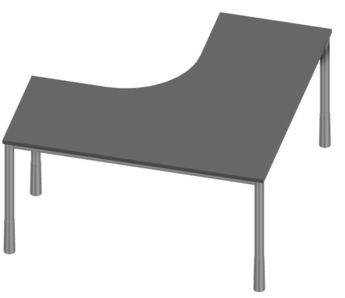 Nowy Styl Bureau à retour E10 avec piètement 4 pieds en tube rond