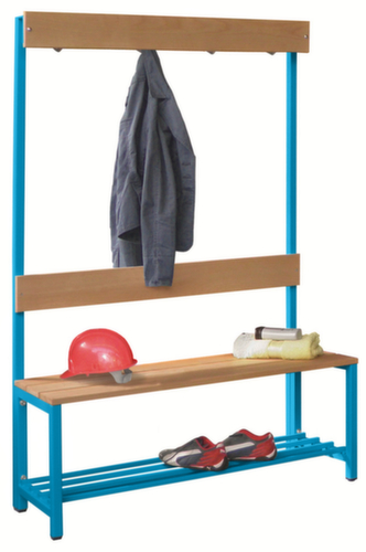 PAVOY Banc vestiaire Basis avec crochets et lames en bois