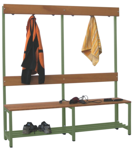 PAVOY Banc vestiaire Basis avec crochets et lames en bois