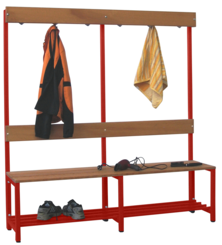PAVOY Banc vestiaire Basis avec crochets et lames en bois