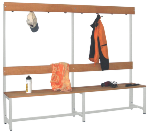 PAVOY Banc vestiaire Basis avec crochets et lames en bois