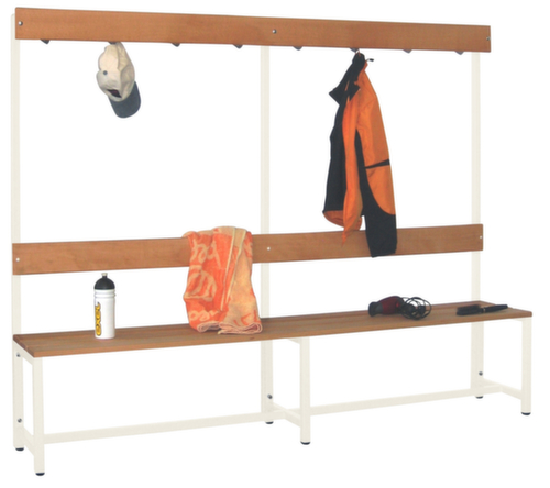 PAVOY Banc vestiaire Basis avec crochets et lames en bois