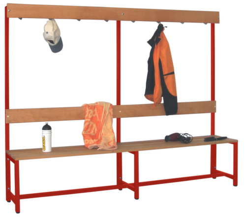 PAVOY Banc vestiaire Basis avec crochets et lames en bois