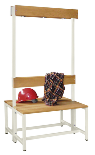 PAVOY Banc vestiaire Basis avec crochets et lames en bois