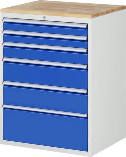 RAU Armoire à tiroirs Serie 7000, 6 tiroir(s), RAL7035 gris clair/RAL5010 bleu gentiane