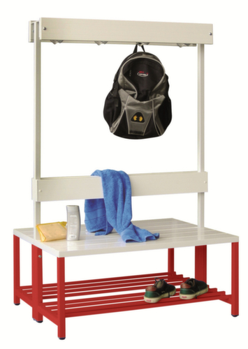 PAVOY Banc vestiaire Basis avec crochets et lames en plastique