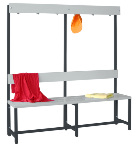 PAVOY Banc vestiaire Basis avec crochets et lames en plastique