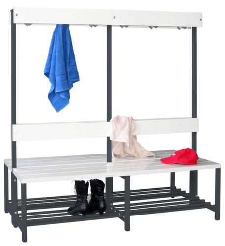 PAVOY Banc vestiaire Basis avec crochets et lames en plastique