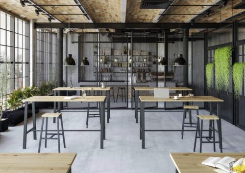 Table haute Industrial, largeur x profondeur 1750 x 680 mm, panneau chêne noueux