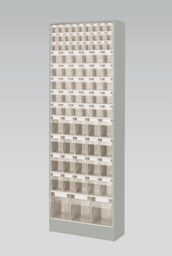 Armoire à tiroirs avec bacs repliables, 80 bacs, transparent