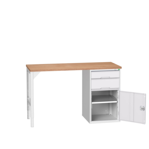 bott Établi verso, 2 tiroirs, 1 armoire, RAL7035 gris clair/RAL7035 gris clair