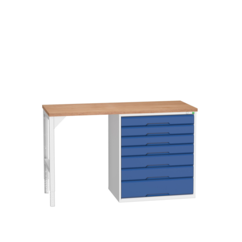 bott Établi verso, 7 tiroirs, RAL7035 gris clair/RAL5010 bleu gentiane