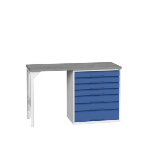 bott Établi verso, 7 tiroirs, RAL7035 gris clair/RAL5010 bleu gentiane