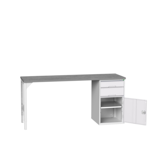 bott Établi verso, 2 tiroirs, 1 armoire, RAL7035 gris clair/RAL7035 gris clair