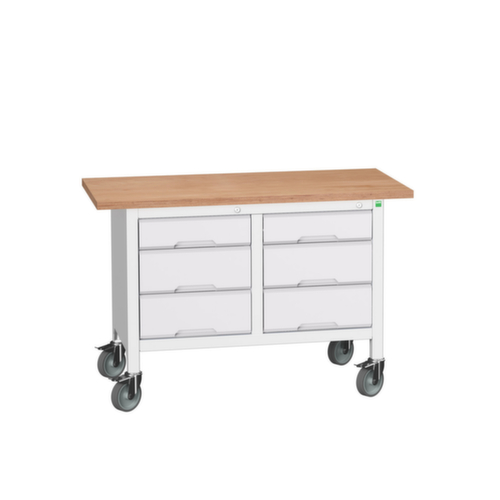 bott Bloc établi mobile verso, 6 tiroirs, RAL7035 gris clair/RAL7035 gris clair
