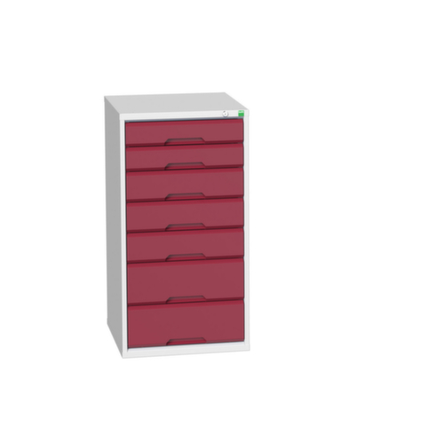 bott Armoire à tiroirs verso, 7 tiroir(s), RAL7035 gris clair/RAL3004 rouge pourpre