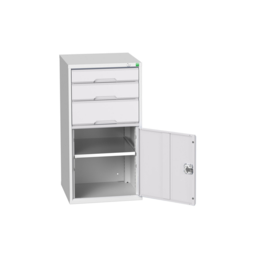 bott armoire à tiroirs verso avec porte battante, 3 tiroir(s), RAL7035 gris clair/RAL7035 gris clair