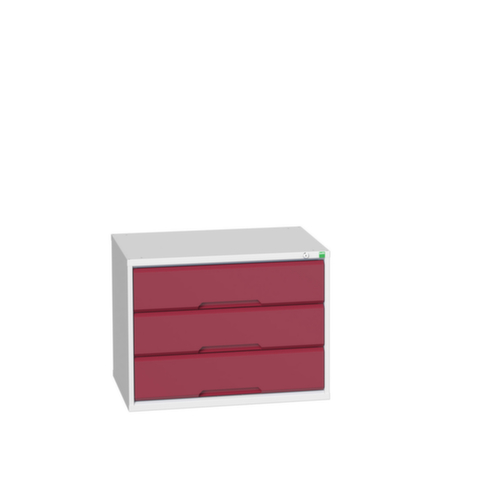 bott Armoire à tiroirs verso, 3 tiroir(s), RAL7035 gris clair/RAL3004 rouge pourpre