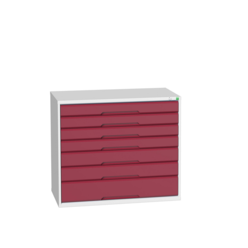 bott Armoire à tiroirs verso, 7 tiroir(s), RAL7035 gris clair/RAL3004 rouge pourpre