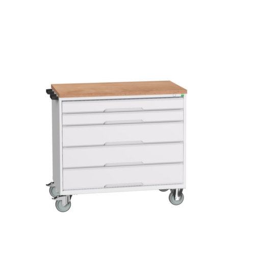 bott Chariot à outils verso, 5 tiroirs, RAL7035 gris clair/RAL7035 gris clair