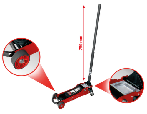 KS Tools SlimPOWER Cric hydraulique en aluminium 2 t